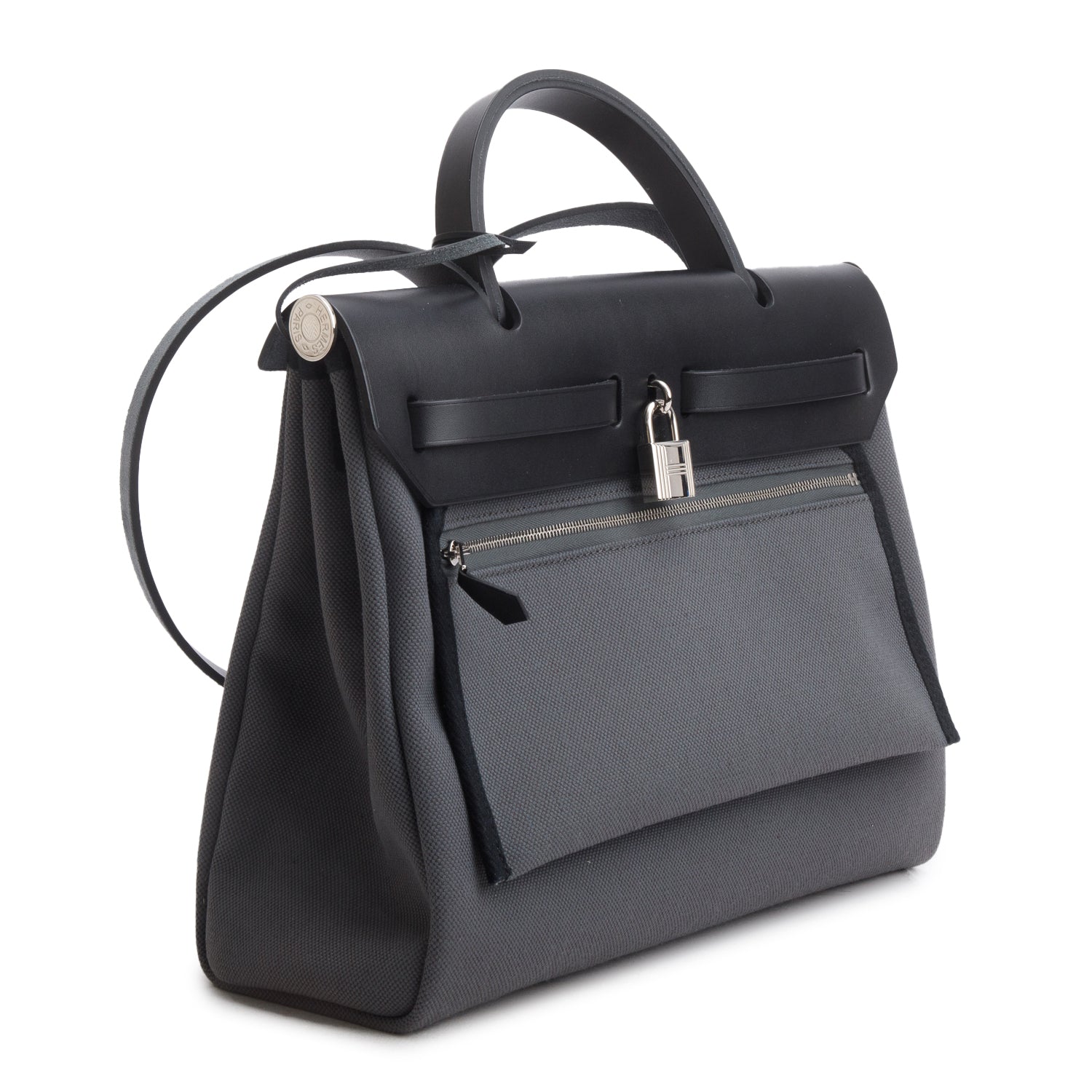 Hermes 2024 Noir/Vert Gris Military Toile Vache Hunter Herbag 31 Zip 31