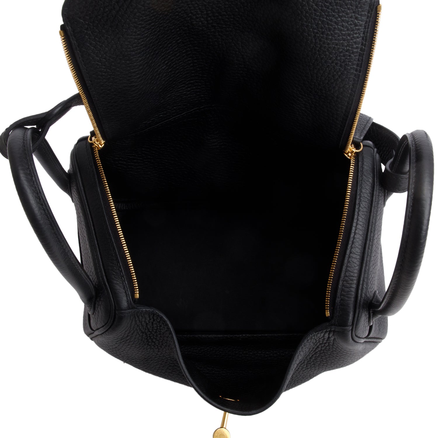Hermes 2024 Noir Taurillon Clemence Leather Lindy 26