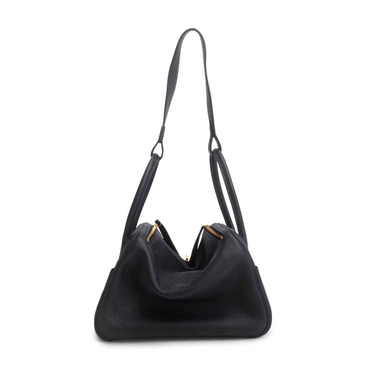 Hermes 2024 Noir Taurillon Clemence Leather Lindy 26