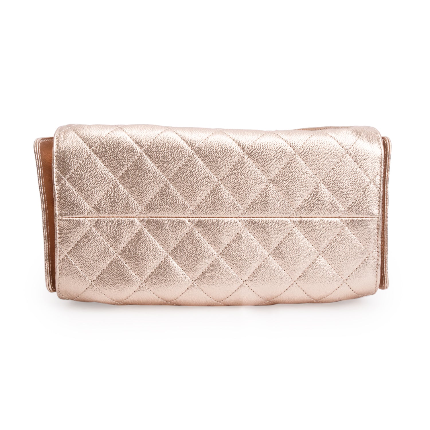 Chanel Pink Metallic Caviar Quilted 25 Small Bucket Bag