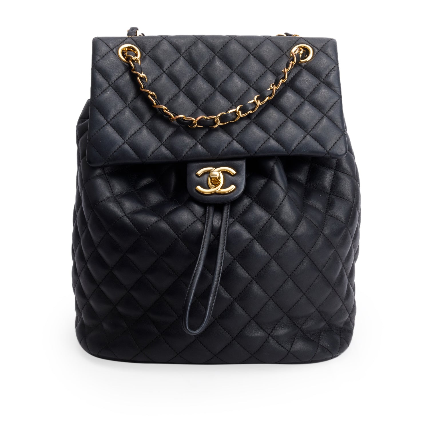 Chanel Black Calfskin Quilted Small Urban Spirit Backpack w/ Authenticity Card