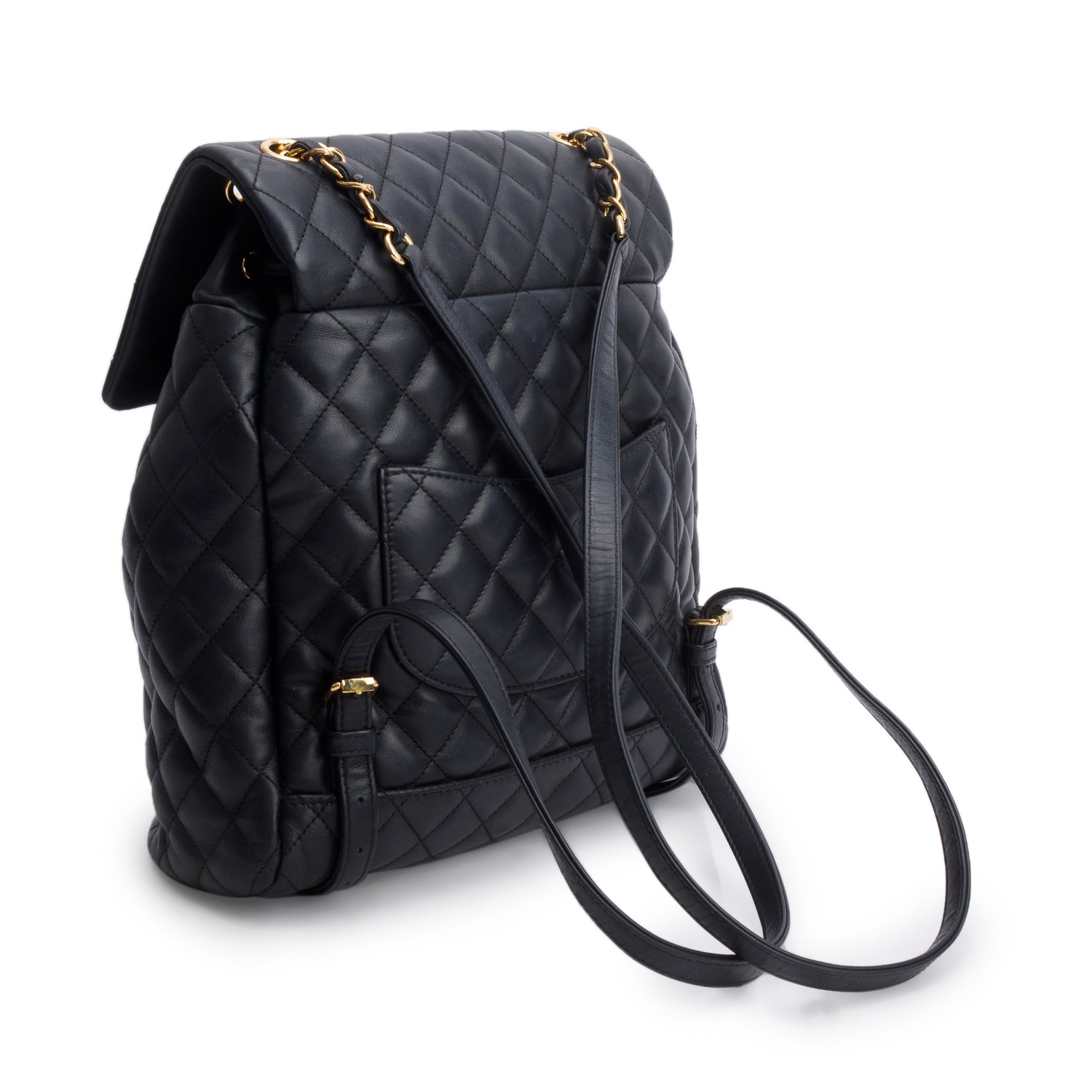 Chanel Black Calfskin Quilted Small Urban Spirit Backpack w/ Authenticity Card