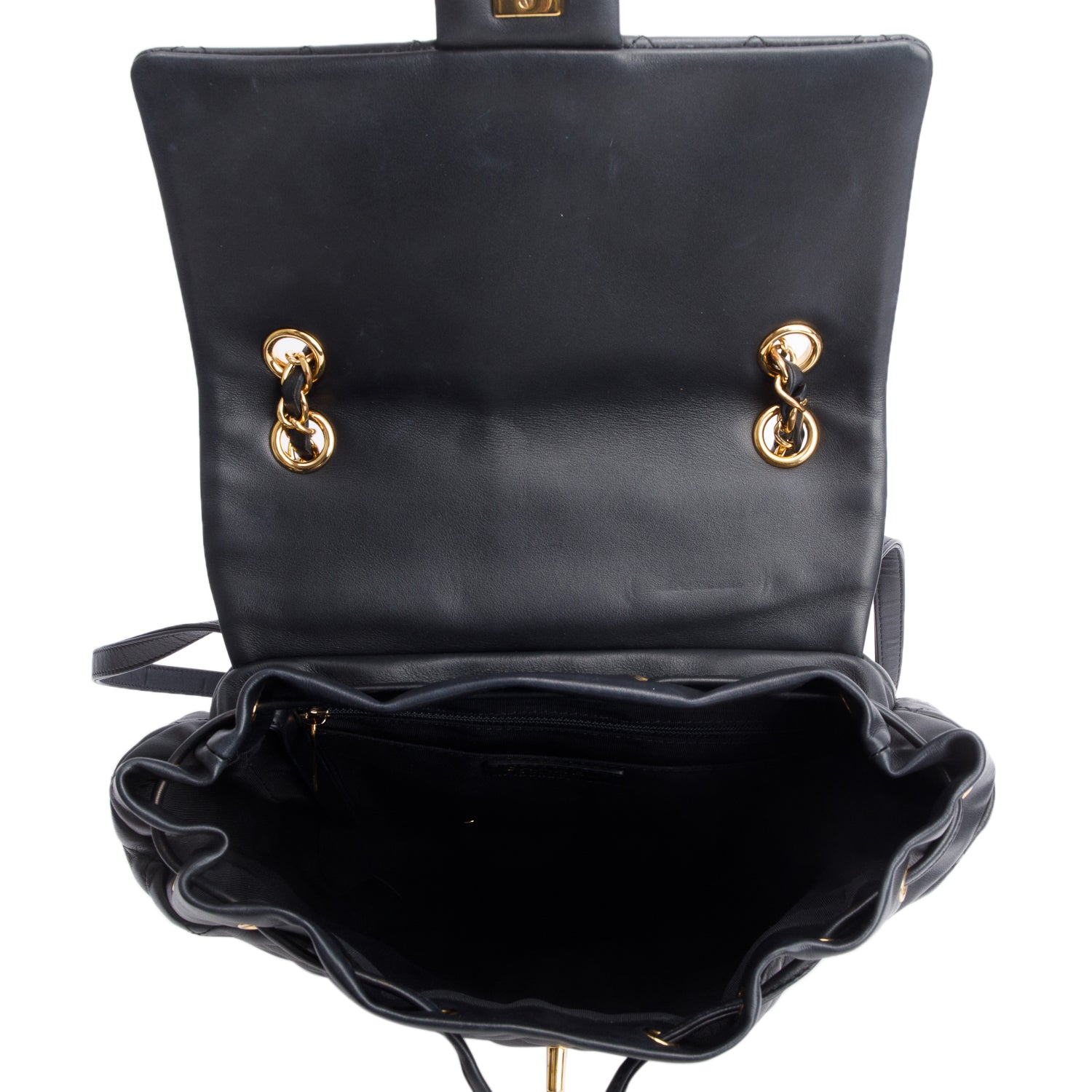 Chanel Black Calfskin Quilted Small Urban Spirit Backpack w/ Authenticity Card