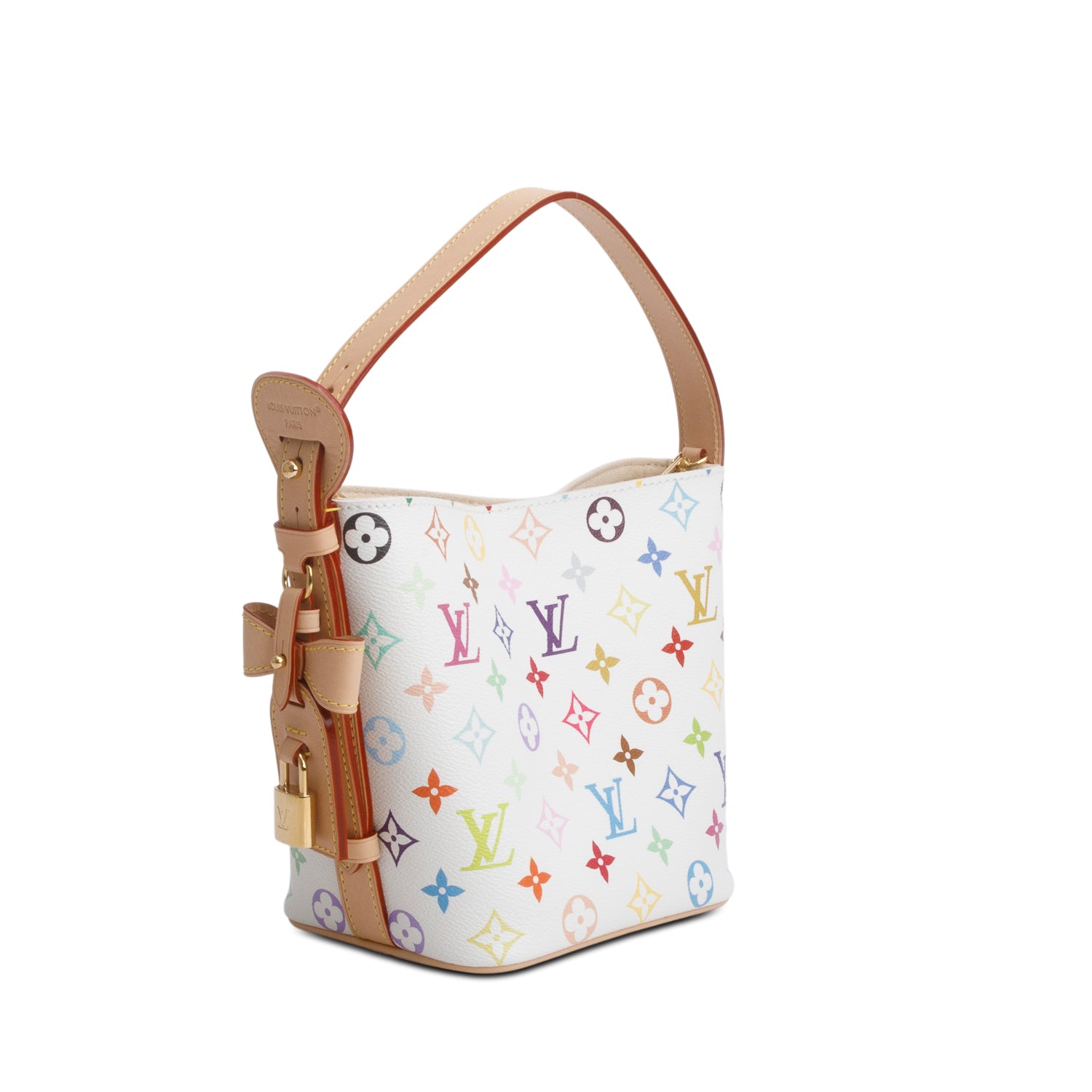 Louis Vuitton Monogram Multicolor LV x TM All in BB Bucket Bag w/ Pouch & Strap