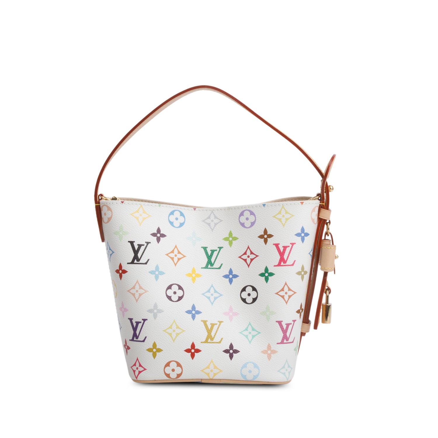 Louis Vuitton Monogram Multicolor LV x TM All in BB Bucket Bag w/ Pouch & Strap