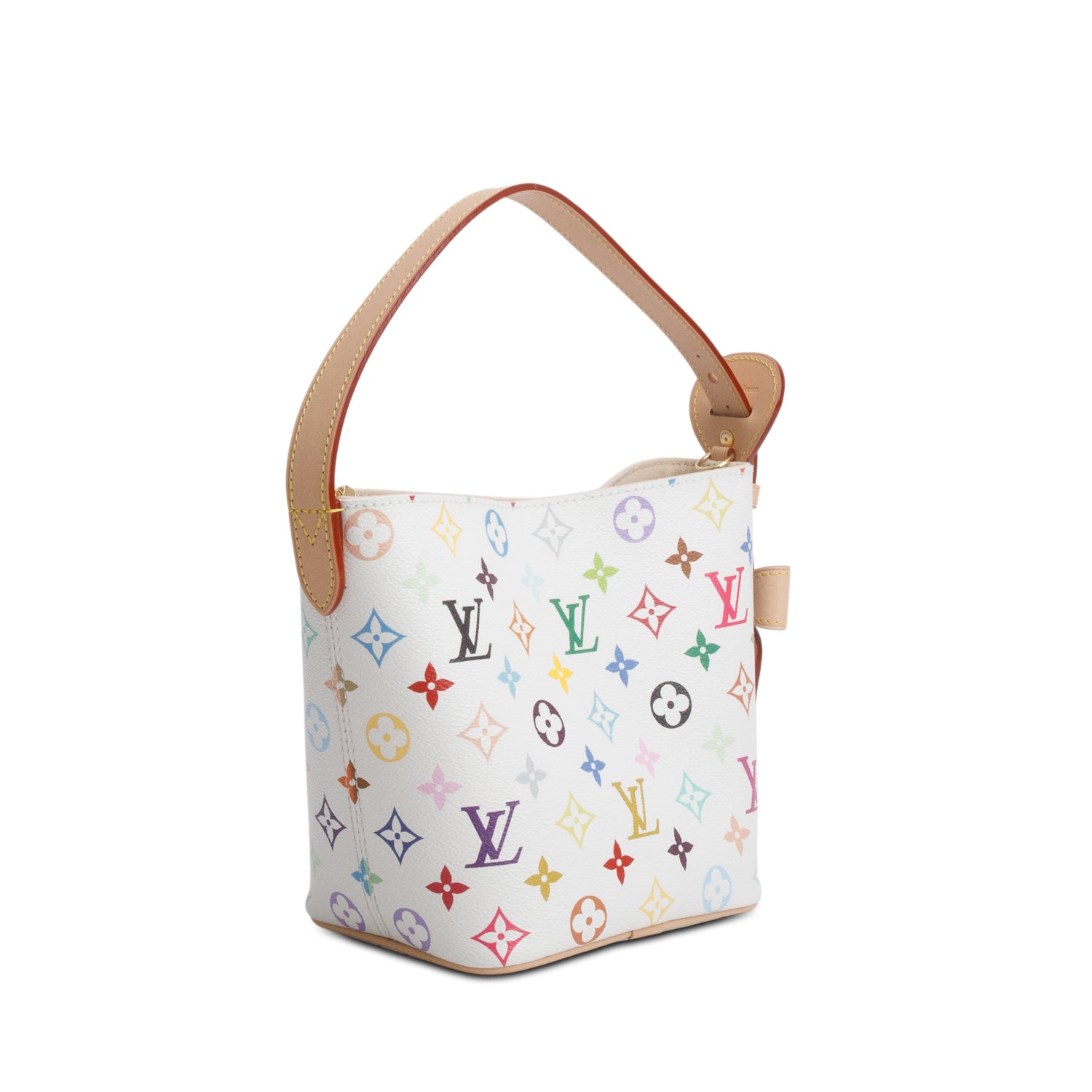 Louis Vuitton Monogram Multicolor LV x TM All in BB Bucket Bag w/ Pouch & Strap