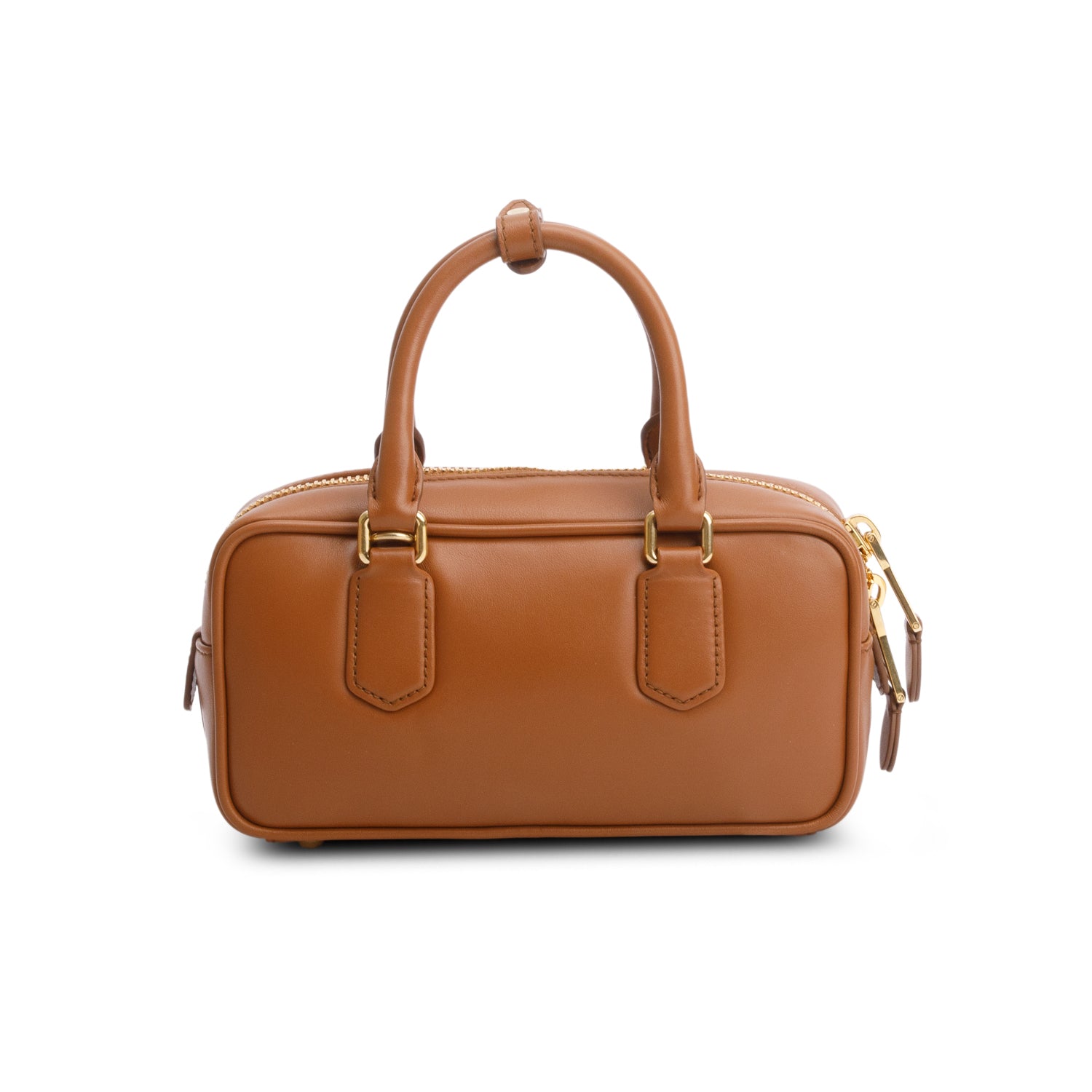 Miu Miu Brown Calfskin Arcadie Regular Top Handle Bag w/ Box & Strap