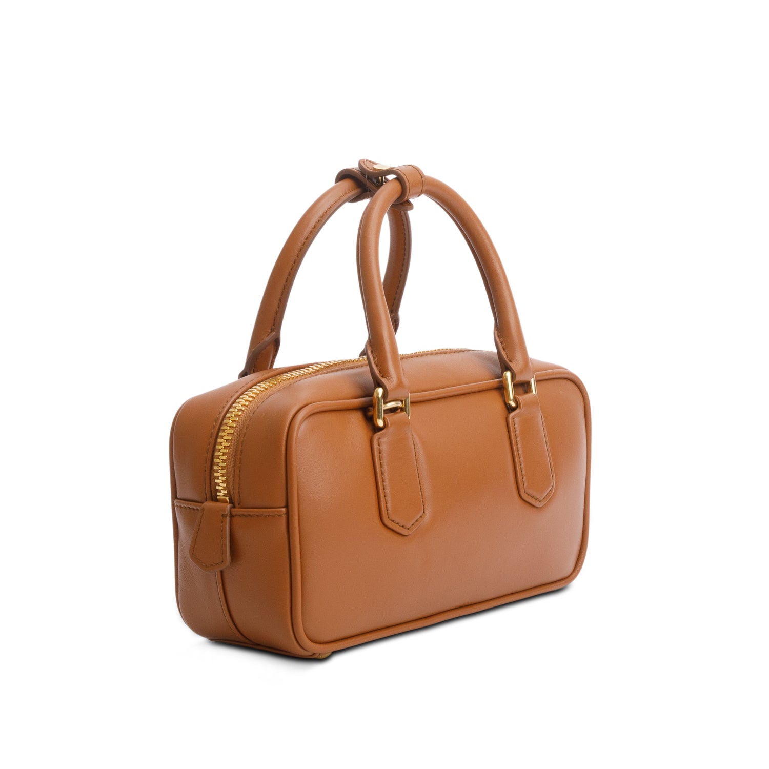 Miu Miu Brown Calfskin Arcadie Regular Top Handle Bag w/ Box & Strap