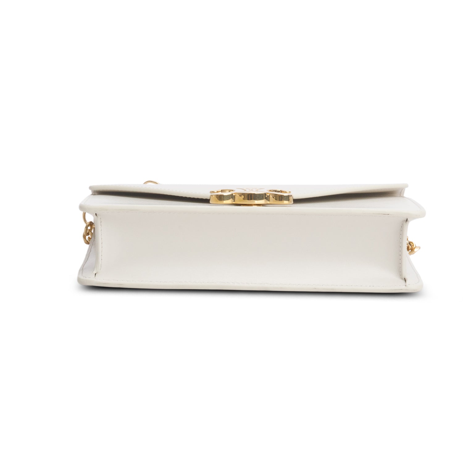 Celine 2025 White Shiny Calfskin Margo Wallet on Chain