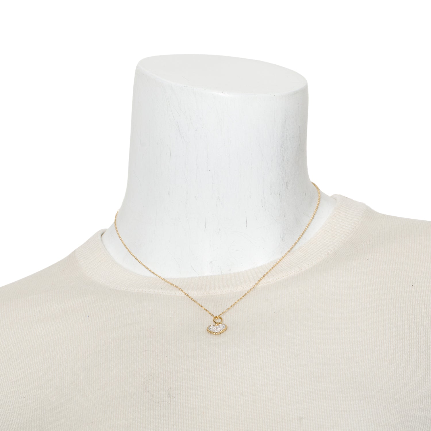 David Yurman 18k Yellow Gold Pave Diamond Cable Collectibles Heart Pendant Necklace