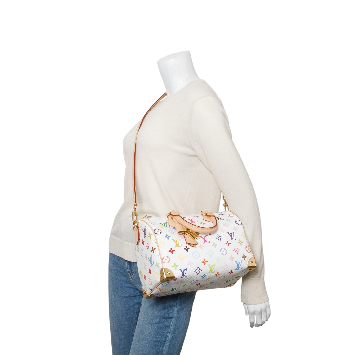 Louis Vuitton Monogram Multicolor LV x TM Speedy Bandouliere 25
