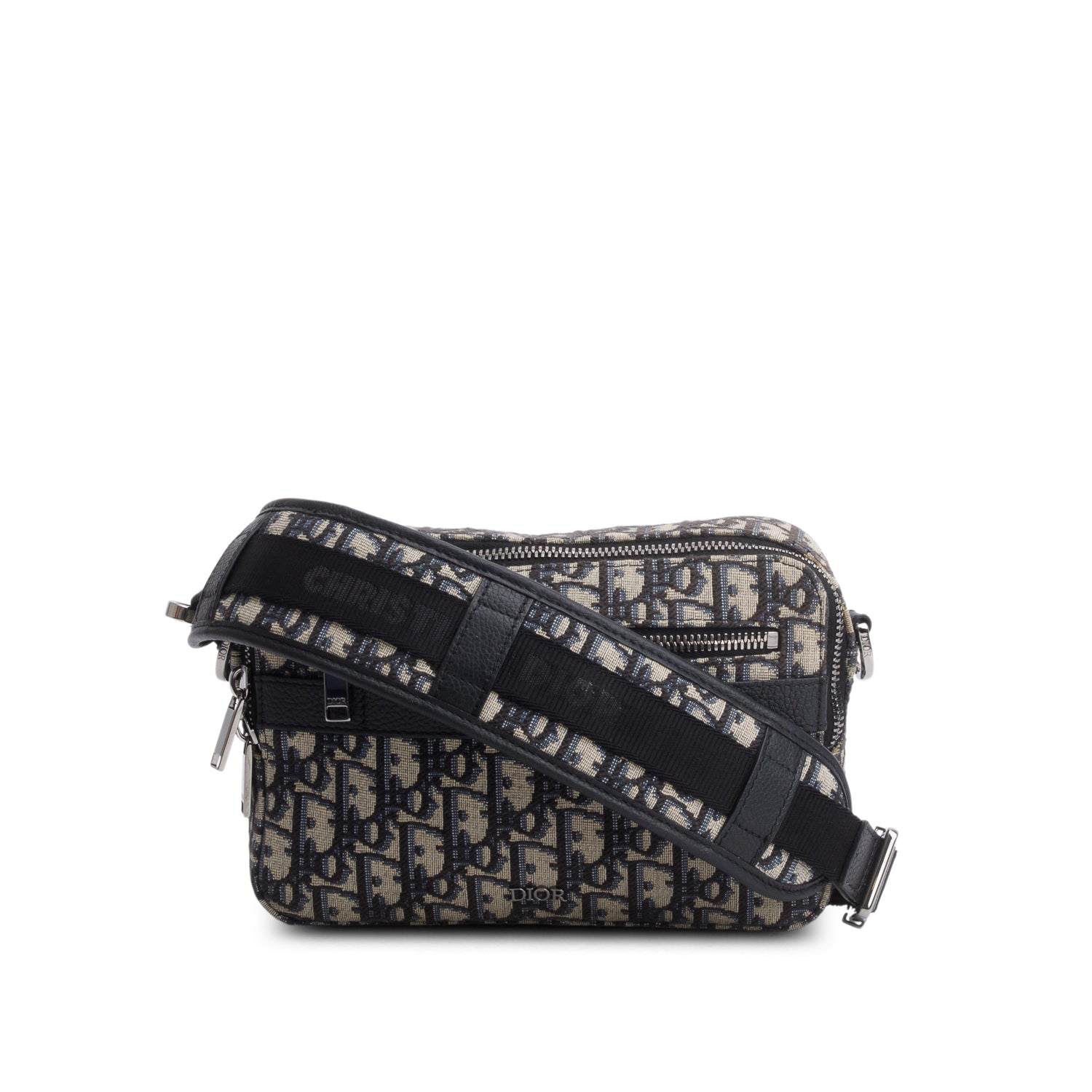 Christian Dior 2023 Blue Oblique Jacquard Mini Safari w/ Box, Receipt & Strap