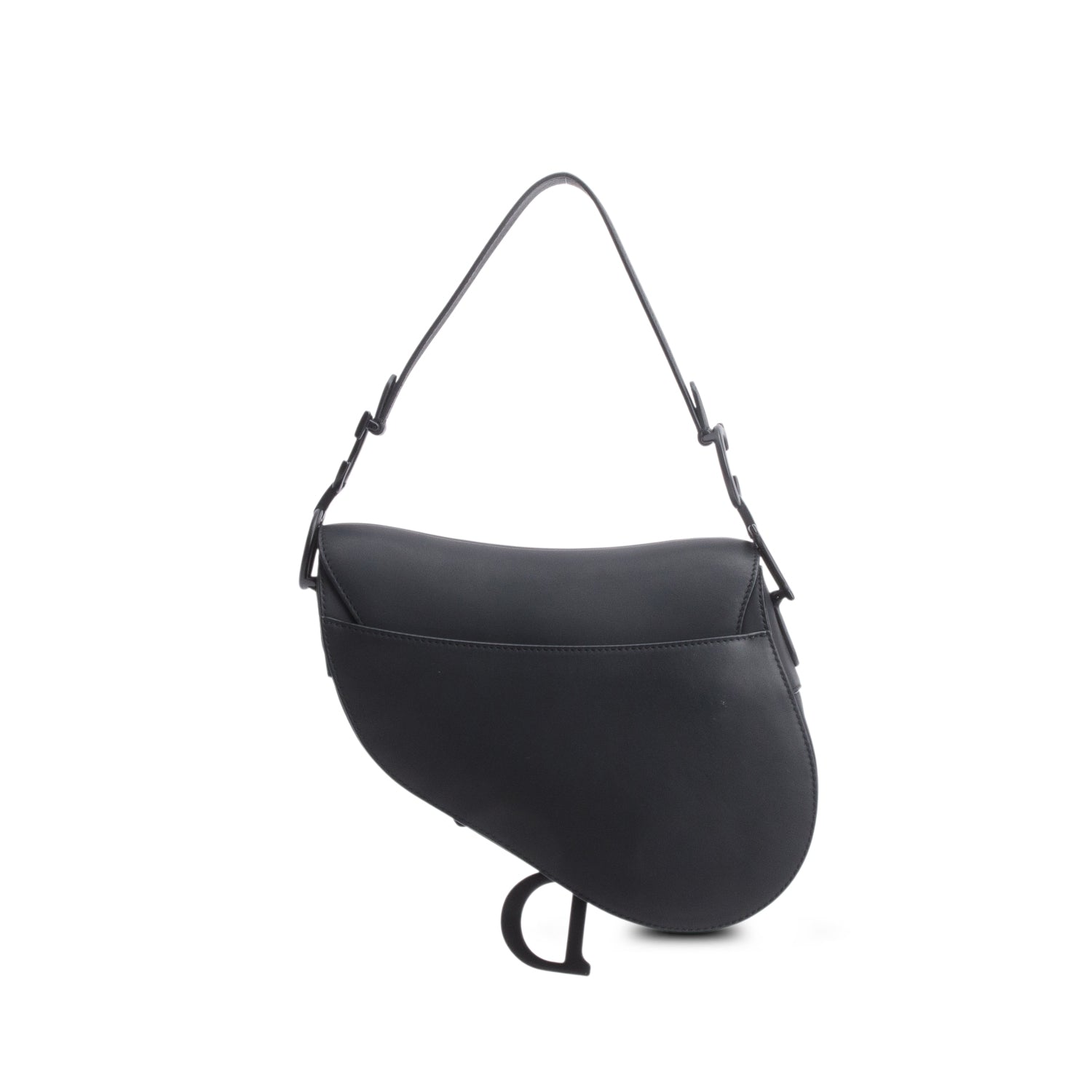 Christian Dior 2020 Black Ultramatte Calfskin Leather Medium Saddle Bag
