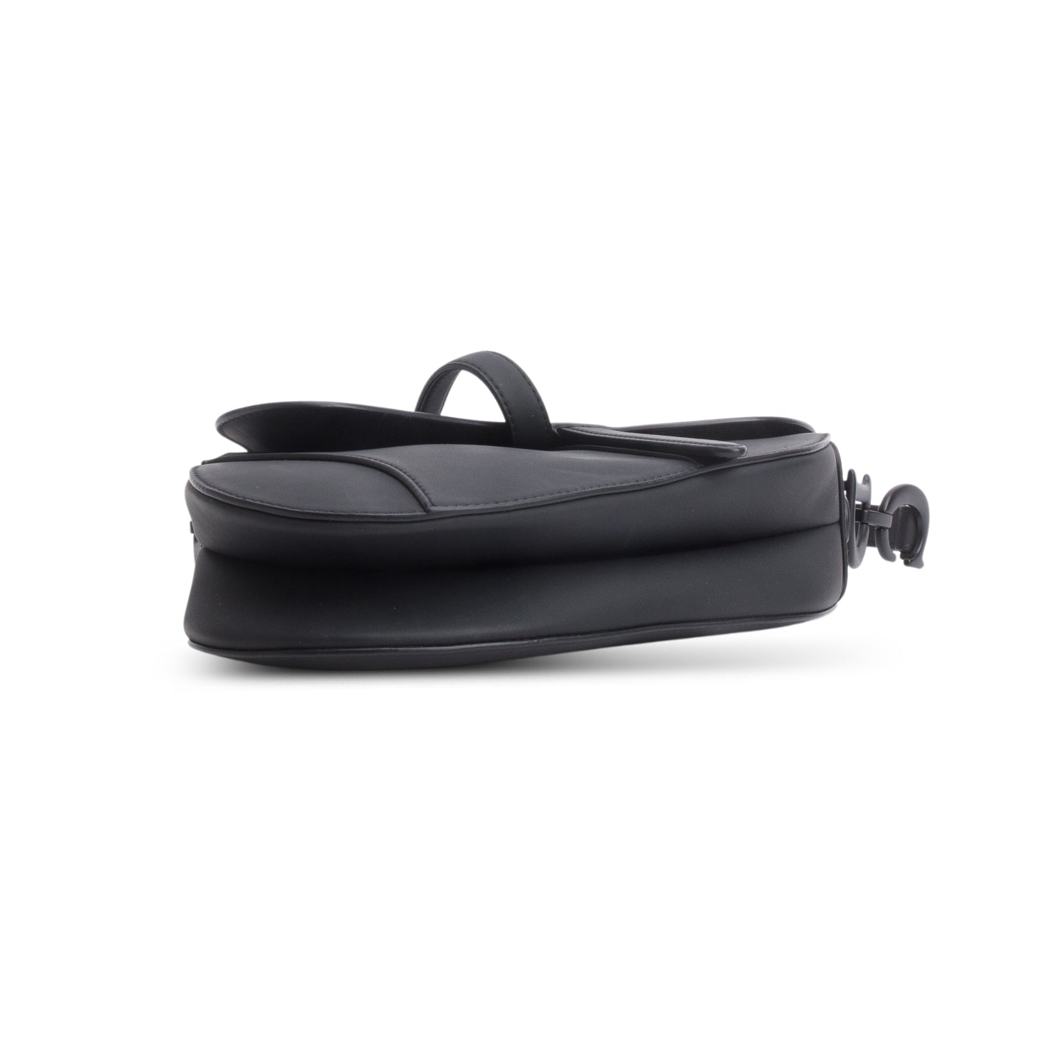 Christian Dior 2020 Black Ultramatte Calfskin Leather Medium Saddle Bag