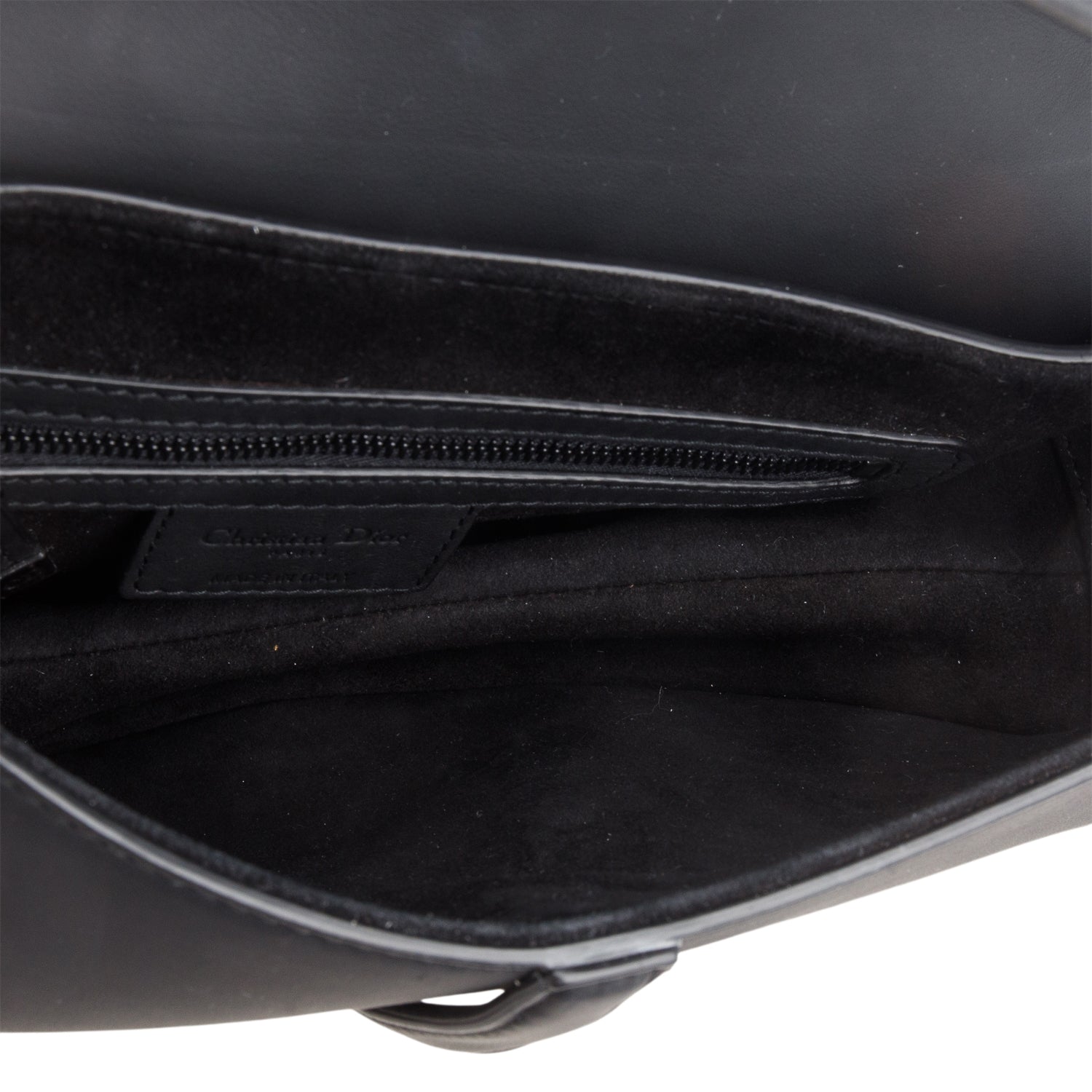 Christian Dior 2020 Black Ultramatte Calfskin Leather Medium Saddle Bag