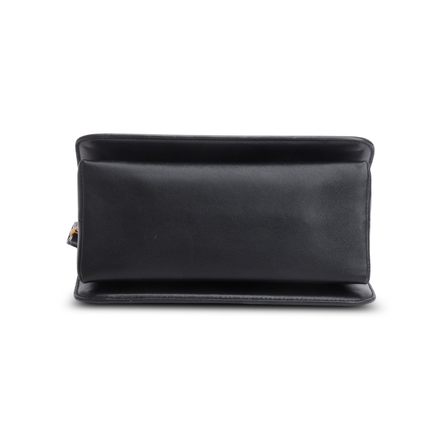 Balenciaga Black Shiny Calfskin Croc Embossed B.Dot Flap Bag w/ Strap