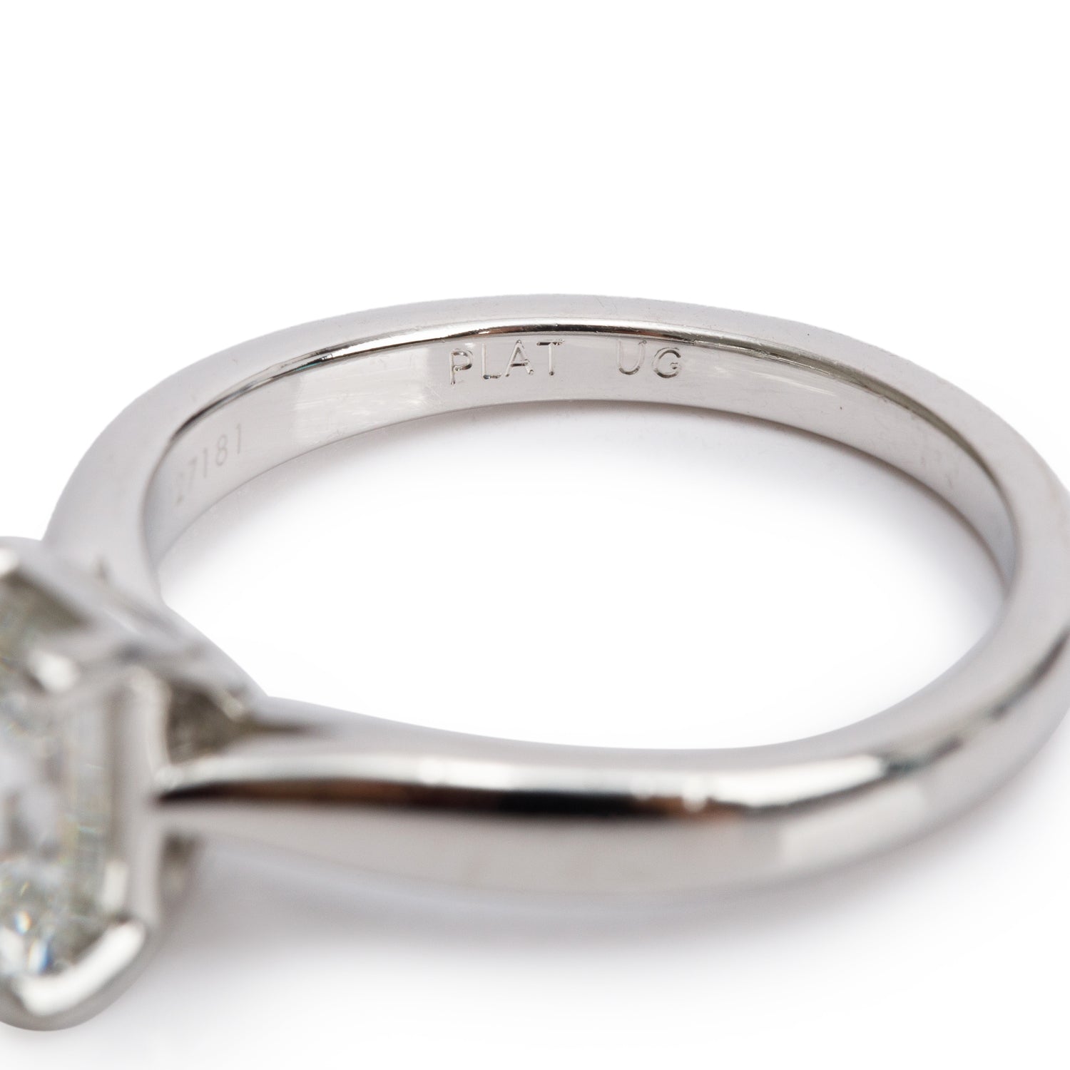 Platinum 1.53 ct. Emerald Cut Solitaire Diamond Engagement Ring, Size 6.5 w/ GIA Certificate