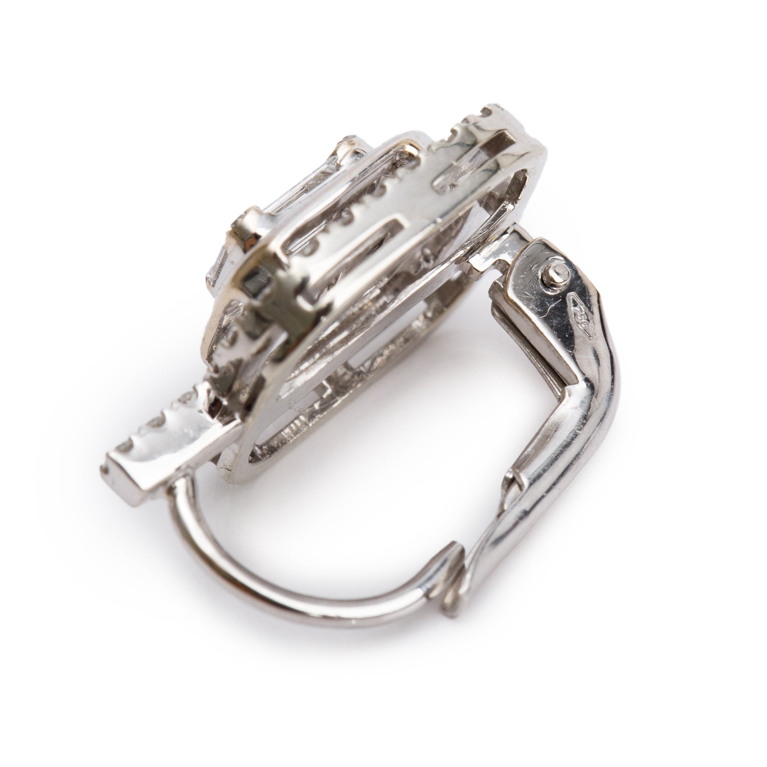 18k White Gold Diamond Huggie Earrings