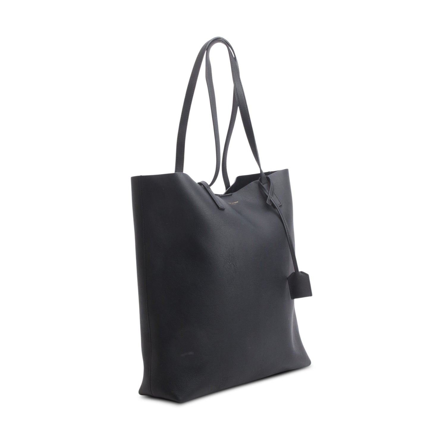 Saint Laurent Black Calfskin Leather N/S Shopping Tote w/ Pouch