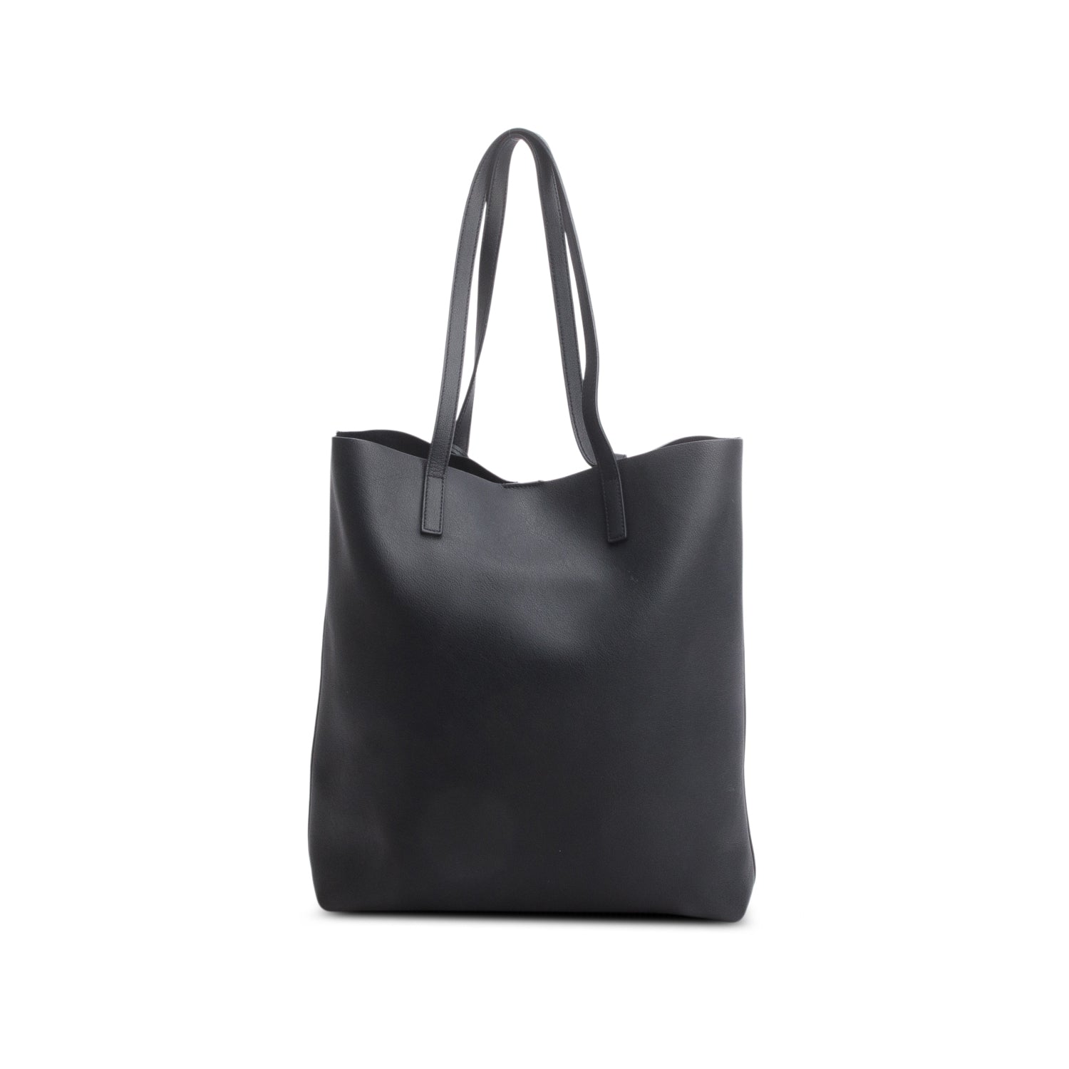 Saint Laurent Black Calfskin Leather N/S Shopping Tote w/ Pouch