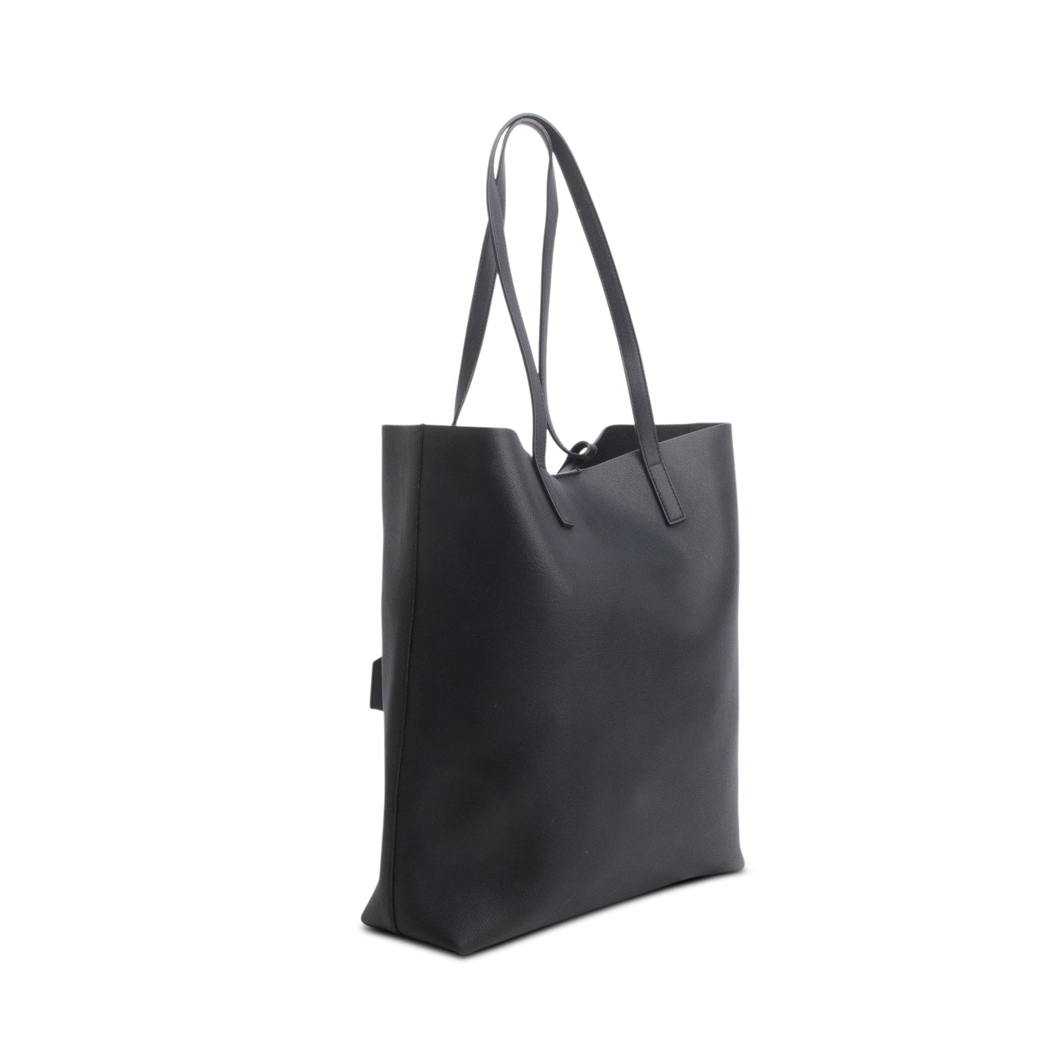 Saint Laurent Black Calfskin Leather N/S Shopping Tote w/ Pouch