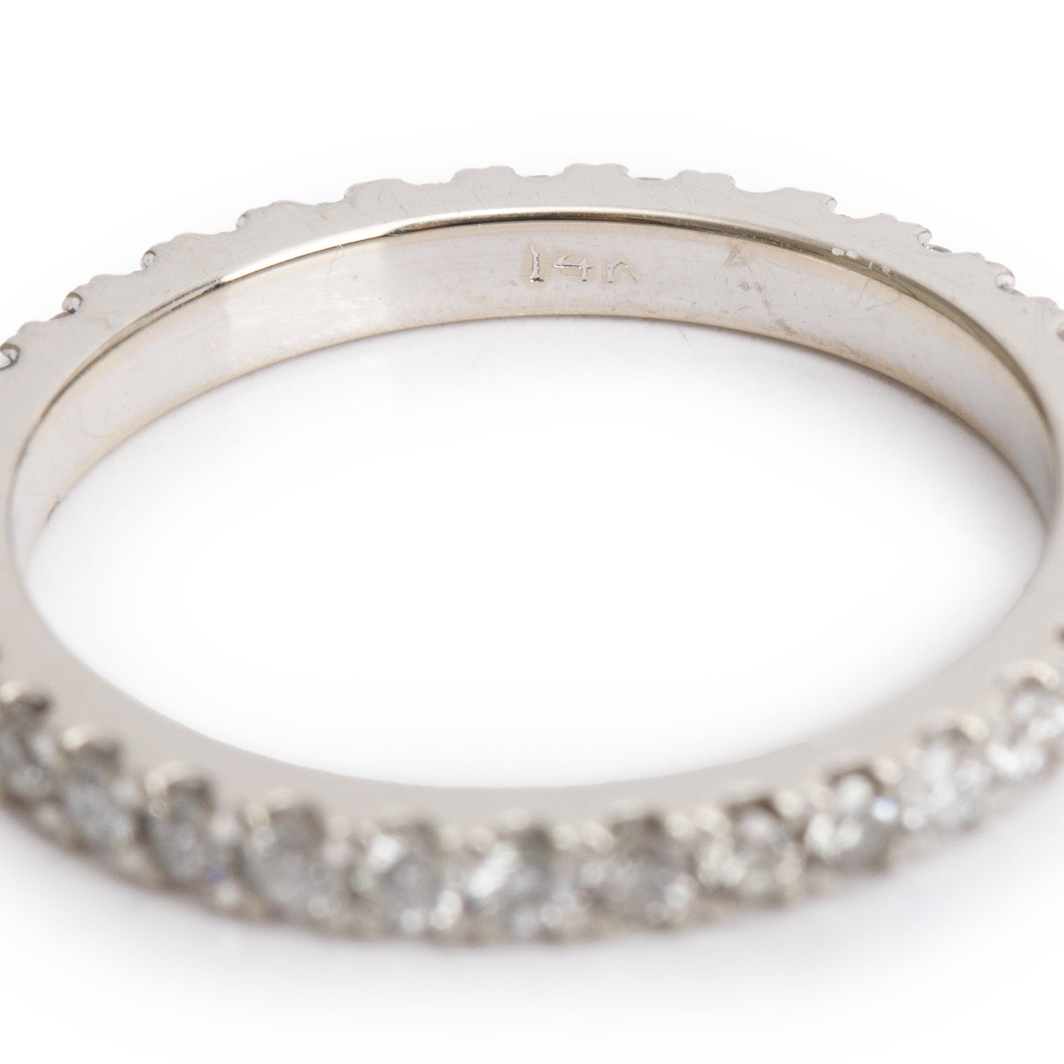 14k White Gold 0.59 tcw. Diamond Eternity Band Ring, Size 6