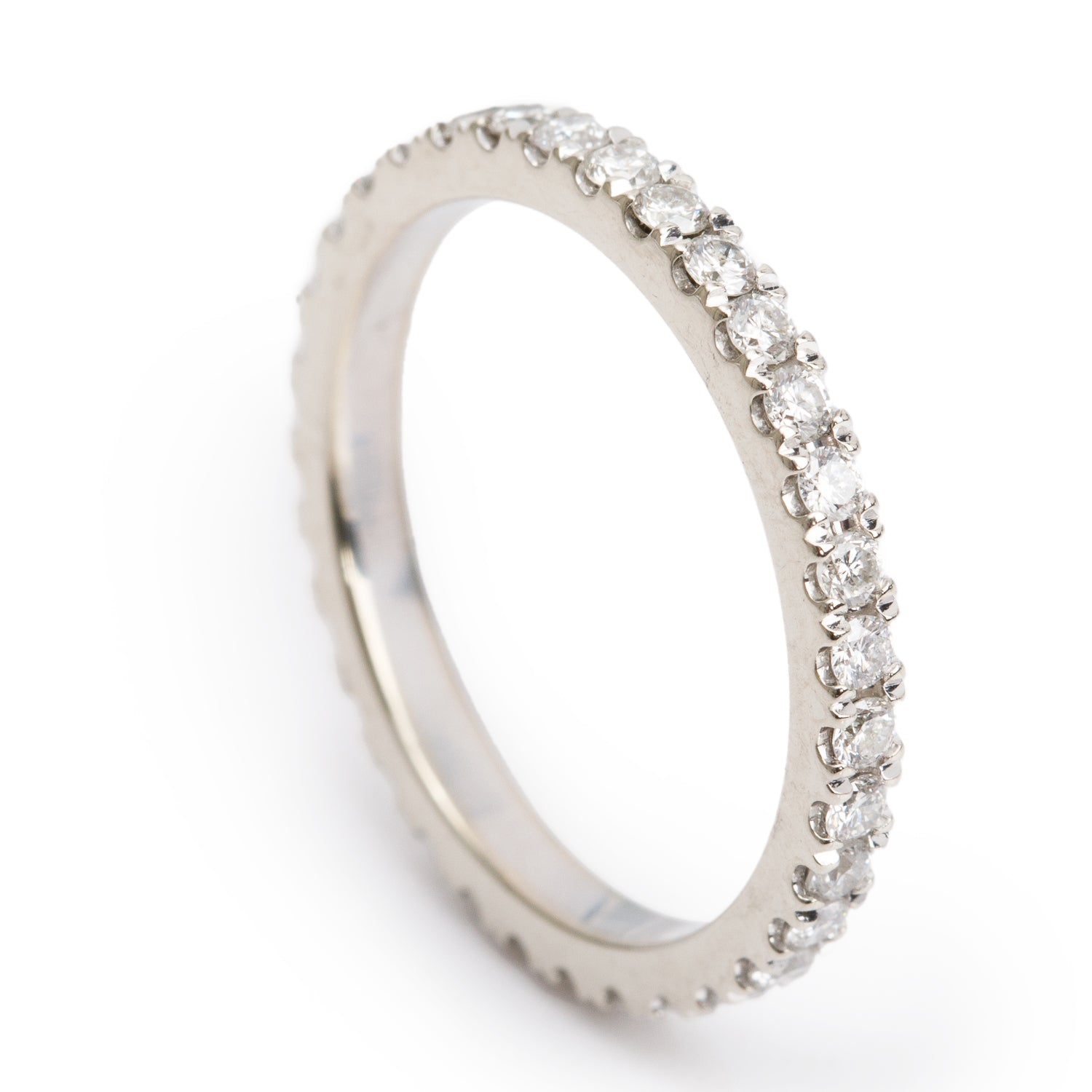 14k White Gold 0.59 tcw. Diamond Eternity Band Ring, Size 6
