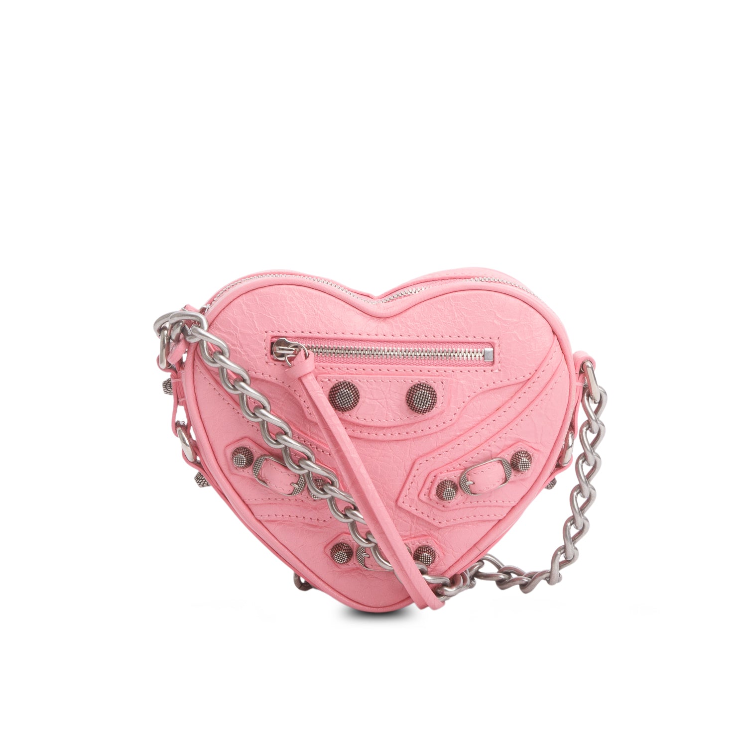 Balenciaga Pink Extra Supple Calfskin Le Cagole Mini Heart Bag