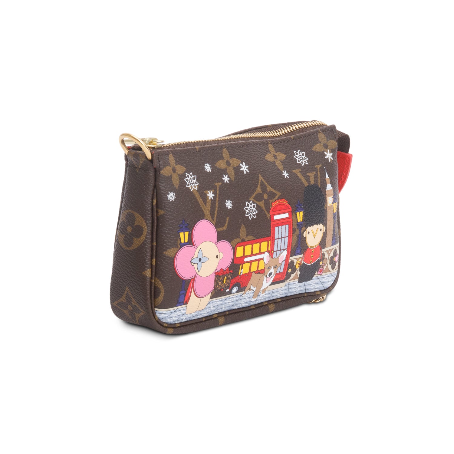 Louis Vuitton 2021 Monogram Christmas Animation Mini Pochette Accessories w/ Box