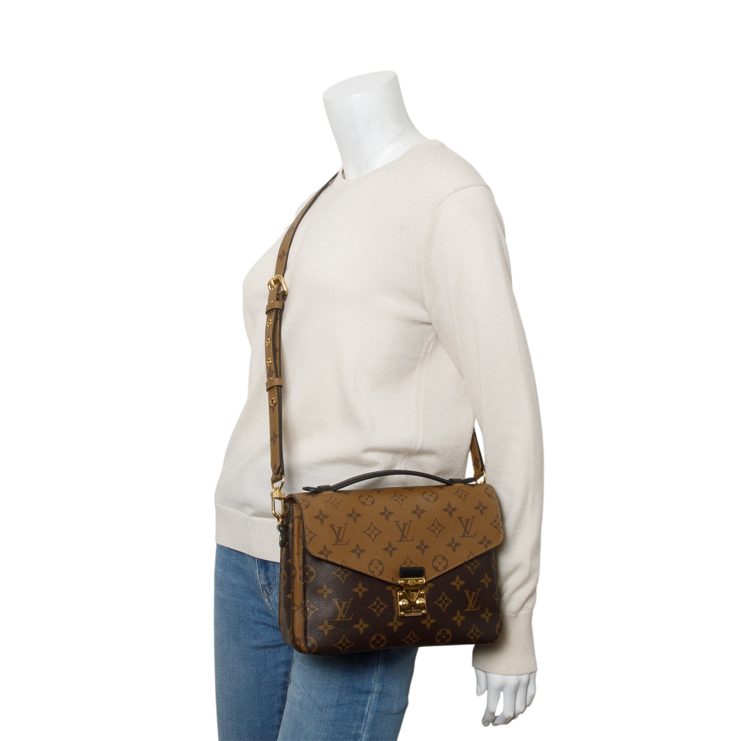 Louis Vuitton Reverse Monogram Pochette Metis w/ Strap, Box & Receipt