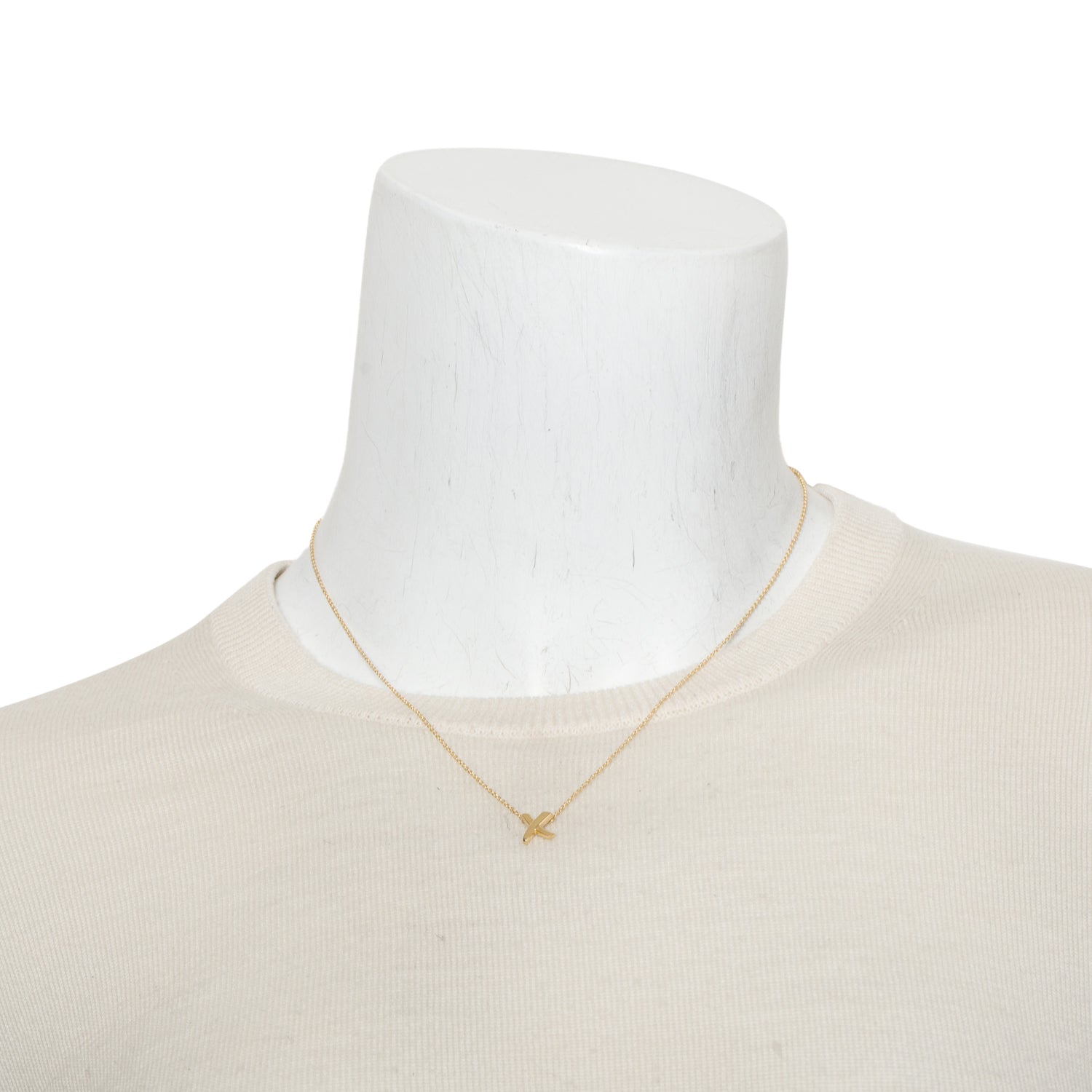 Tiffany & Co. Paloma Picasso 18k Yellow Gold Graffiti X Pendant Necklace, Size Small w/ Box