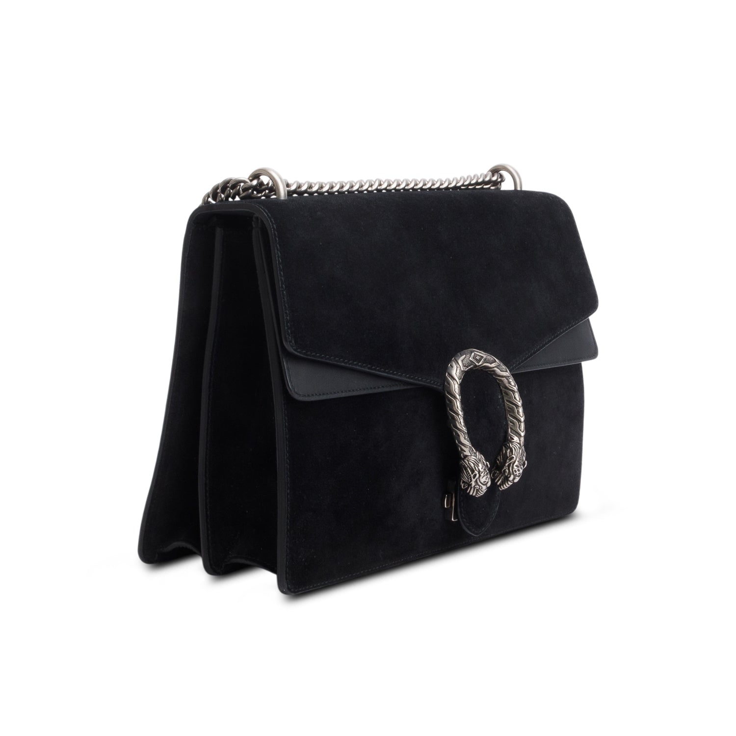 Gucci Black Suede Dionysus Medium Shoulder Bag