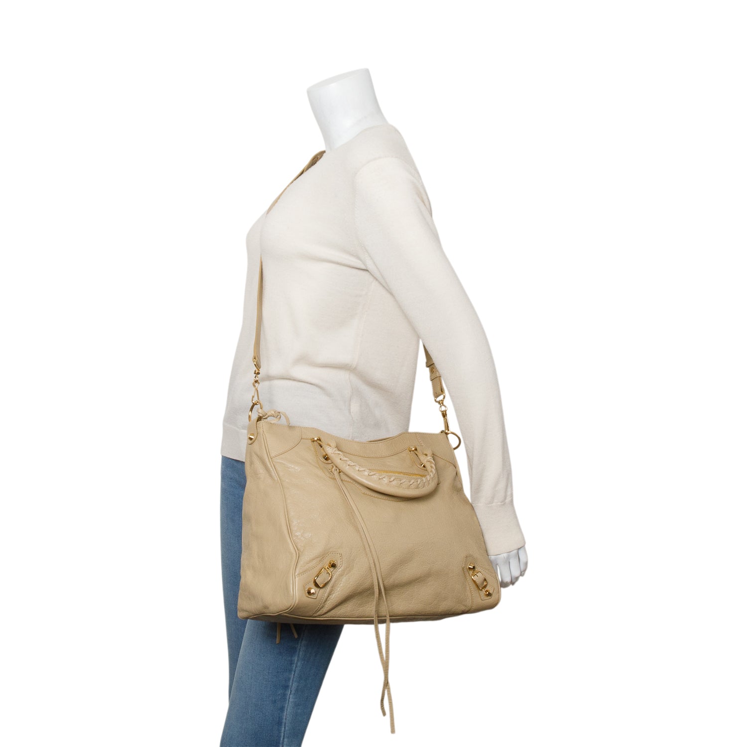 Balenciaga Brown Agneau Classic Hardware Velo w/ Strap