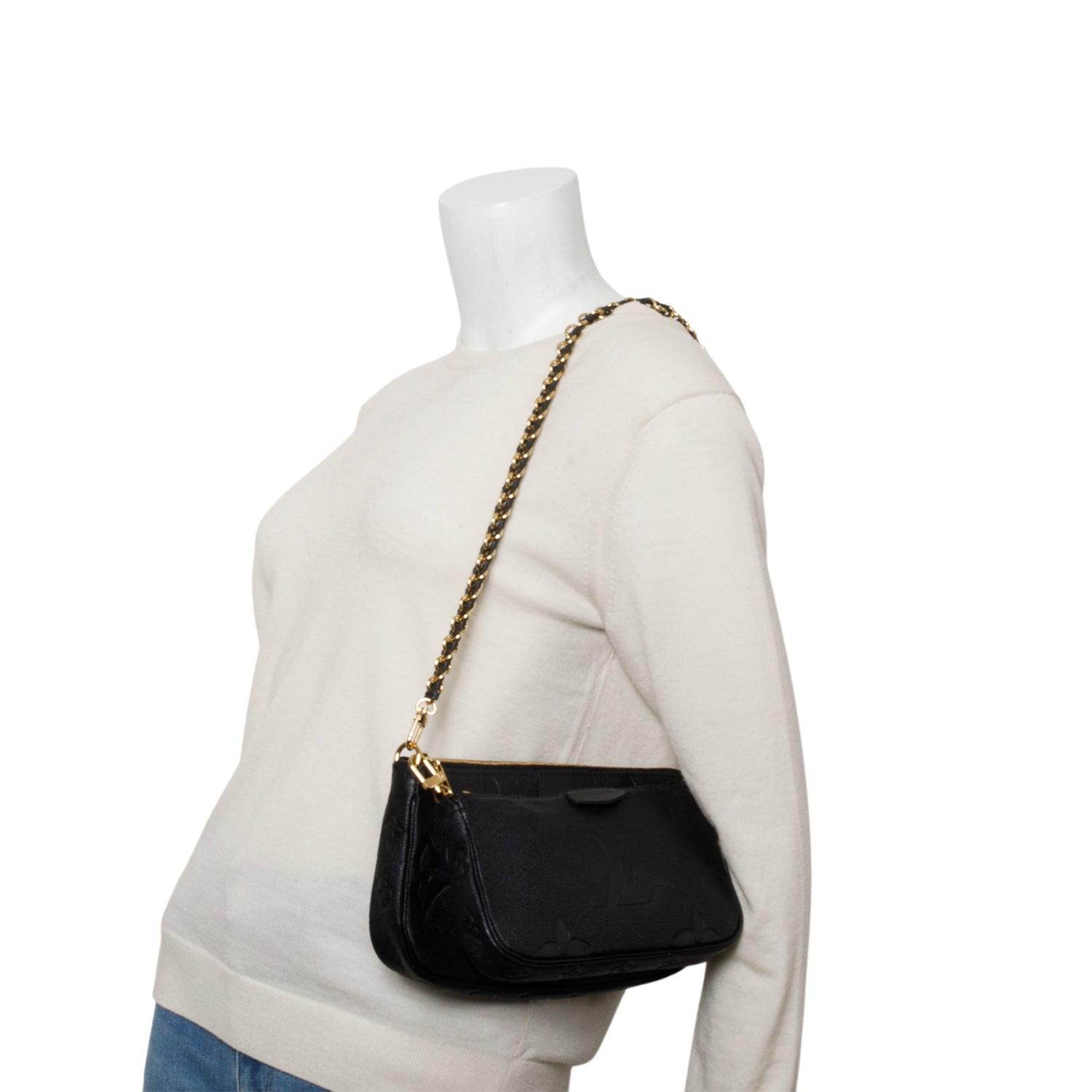 Louis Vuitton Black Monogram Empreinte Leather Multi-Pochette Accessoires w/ Box & Straps