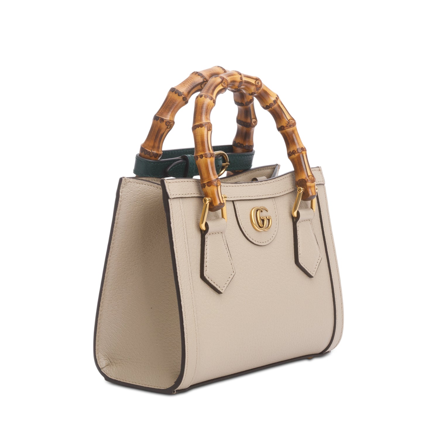 Gucci Taupe Calfskin Leather Diana Mini Tote Bag w/ Strap