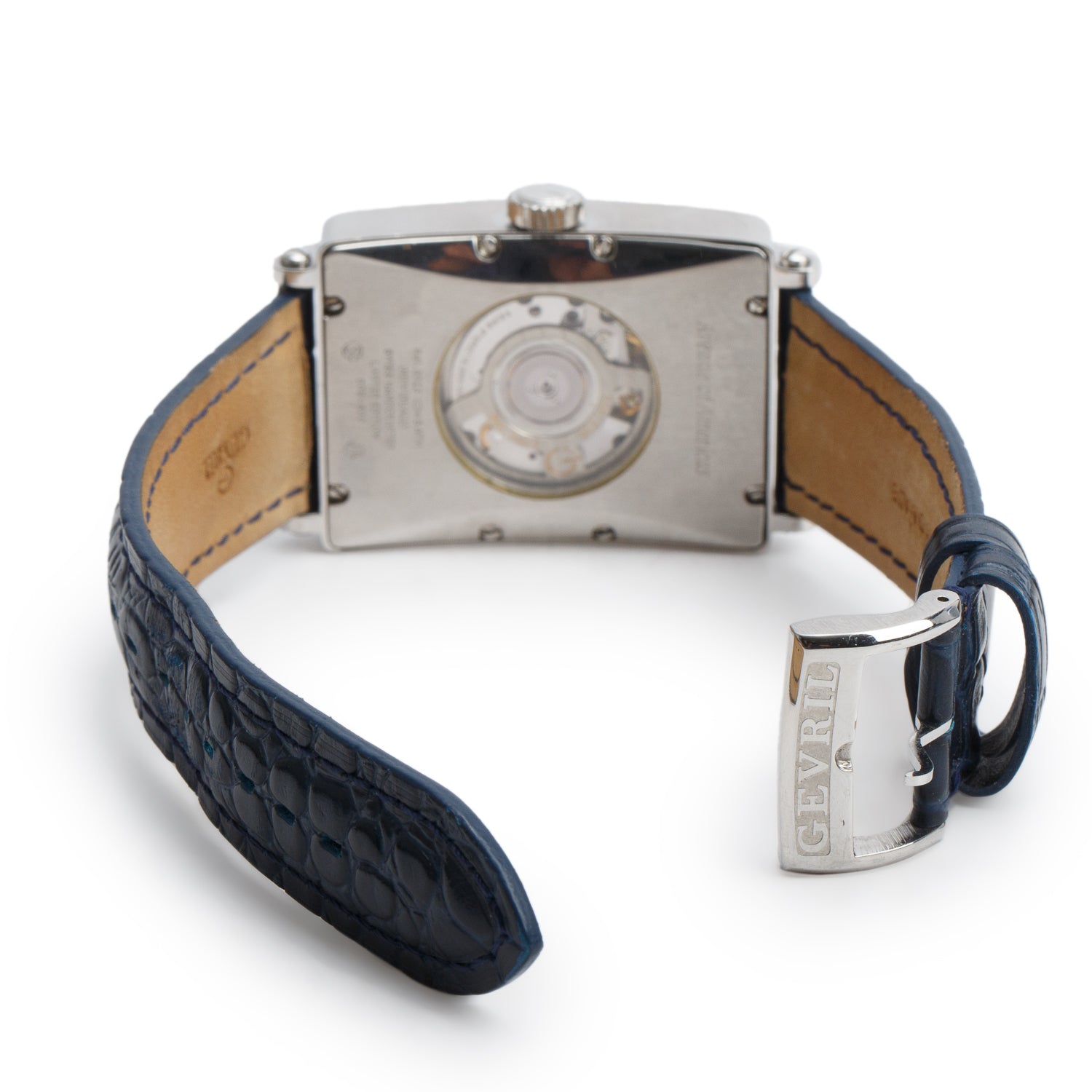 Gevril Limited Edition Stainless Steel Avenue of Americas GMT Automatic Watch Blue Dial