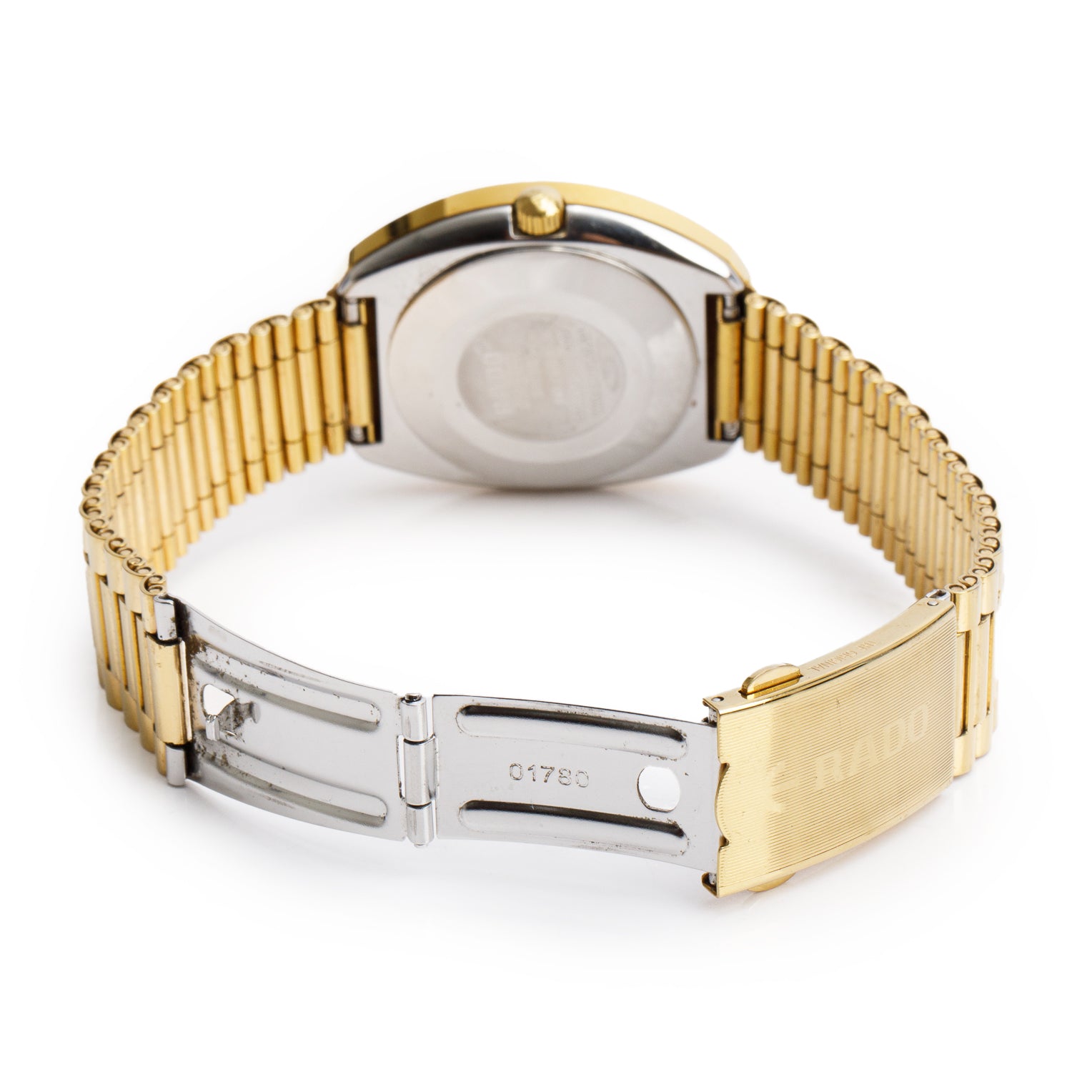 Rado Gold-Plated Stainless Steel Original DiaStar Automatic Day Date Watch Gold Diamond Dial