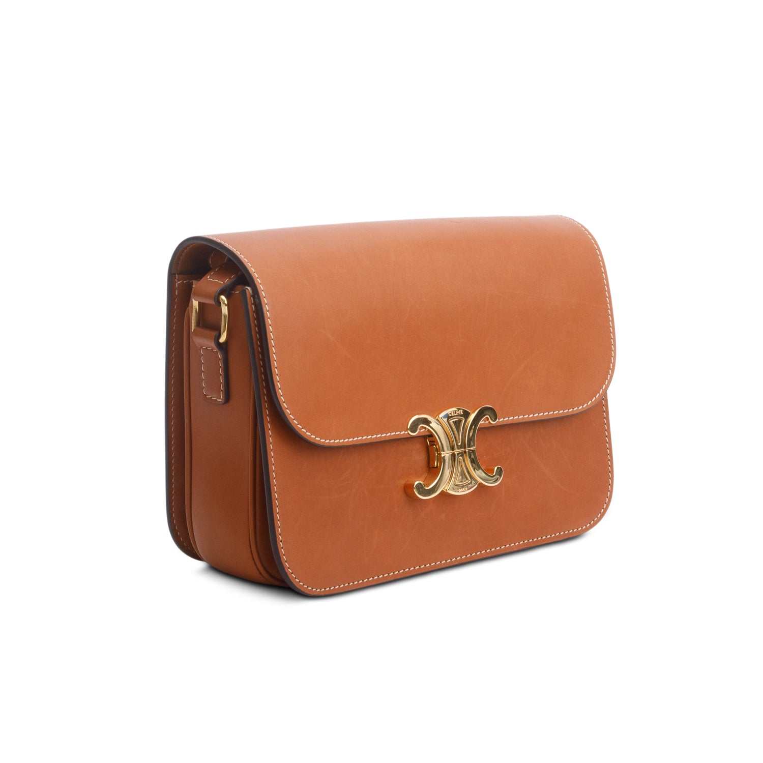 Celine 2023 Tan Natural Calfskin Medium Triomphe