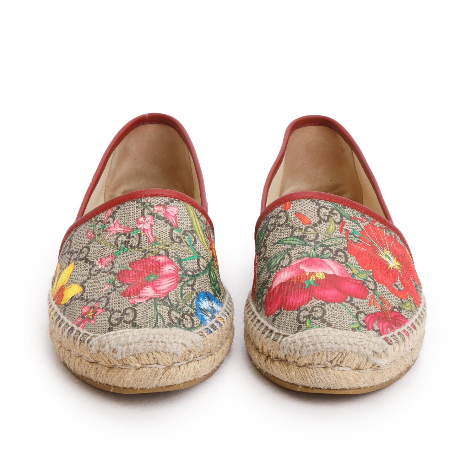 Gucci GG Supreme Flora Monogram Tian Espadrilles, Size 38 w/ Box