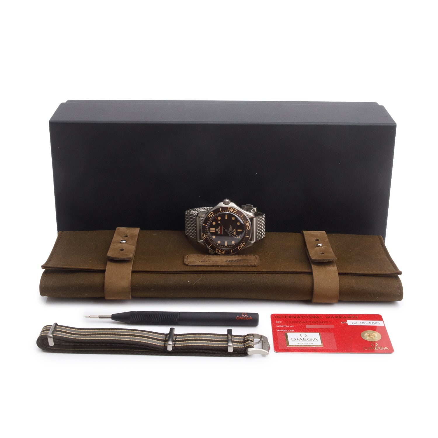 Omega 2025 007 Edition Titanium Seamaster Diver 300m Co-Axial Master Chronometer 42 MM Automatic Watch Brown Dial w/ Box & Papers