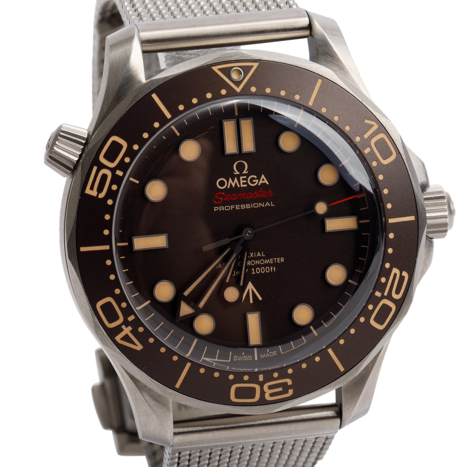Omega 2025 007 Edition Titanium Seamaster Diver 300m Co-Axial Master Chronometer 42 MM Automatic Watch Brown Dial w/ Box & Papers