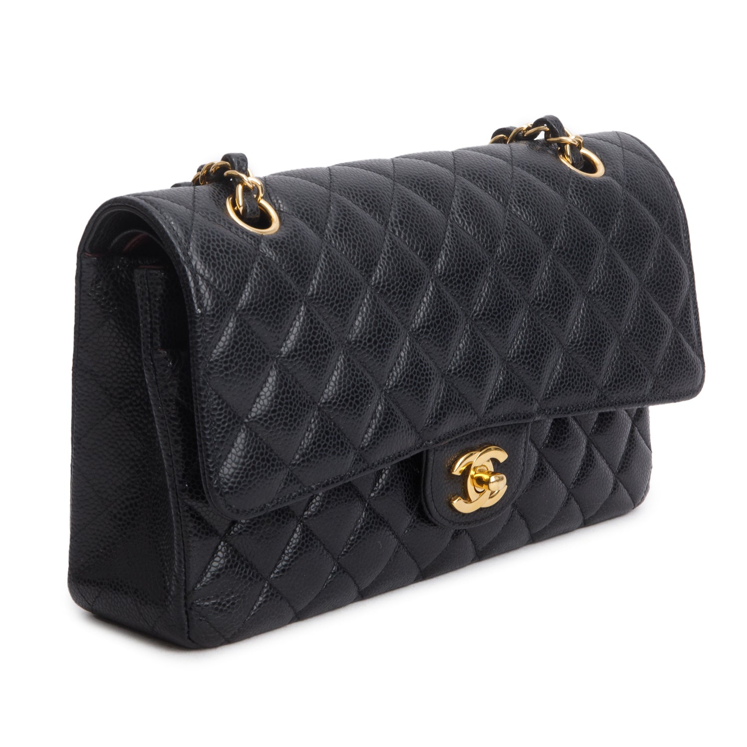 Chanel 2022 Black Caviar Classic Medium Double Flap Bag w/ Box & Receipt