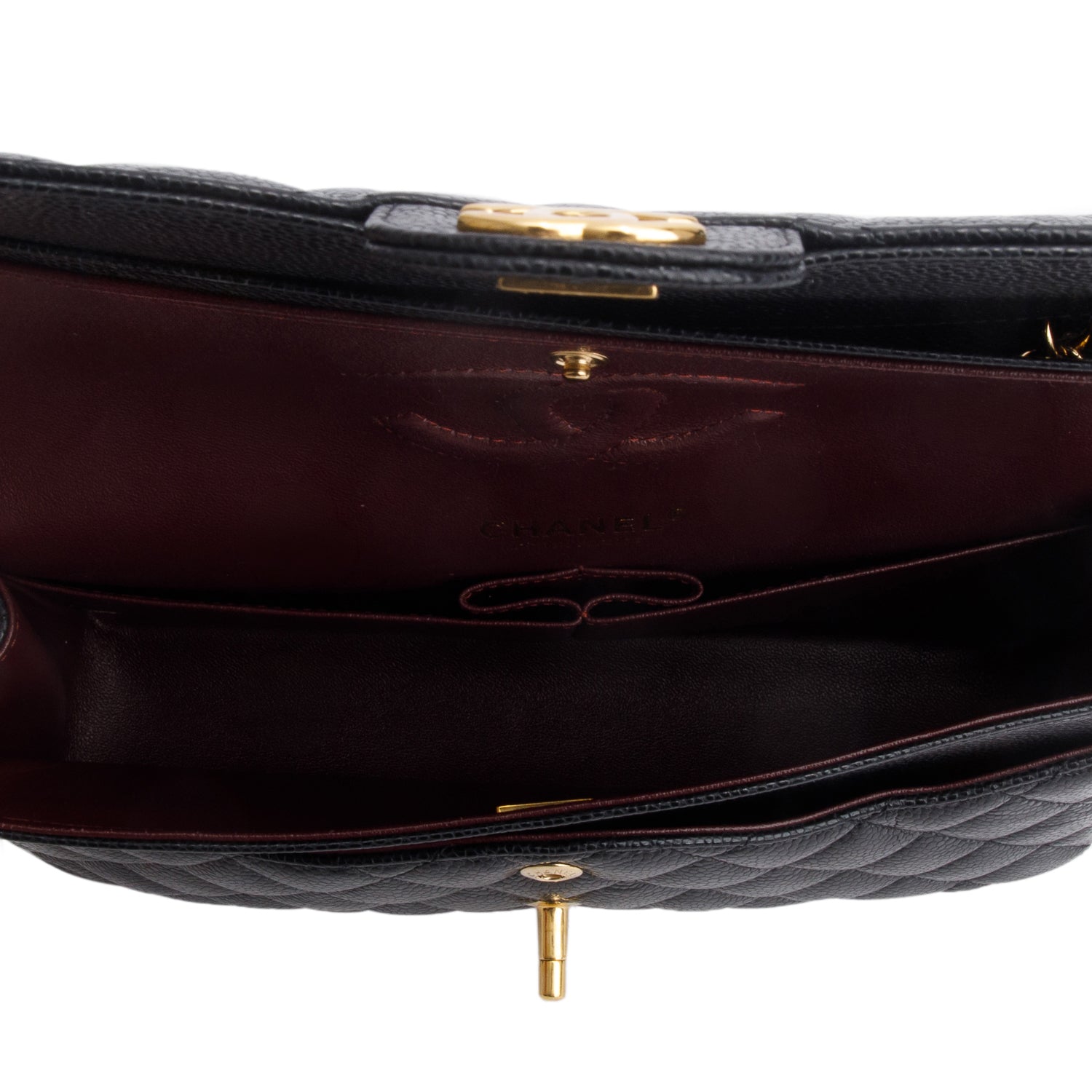 Chanel 2022 Black Caviar Classic Medium Double Flap Bag w/ Box & Receipt