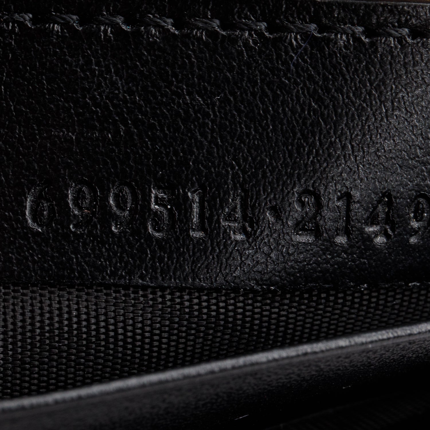 Gucci Black Calfskin Matelasse Chevron Mini GG Marmont Half Moon Hobo w/ Strap