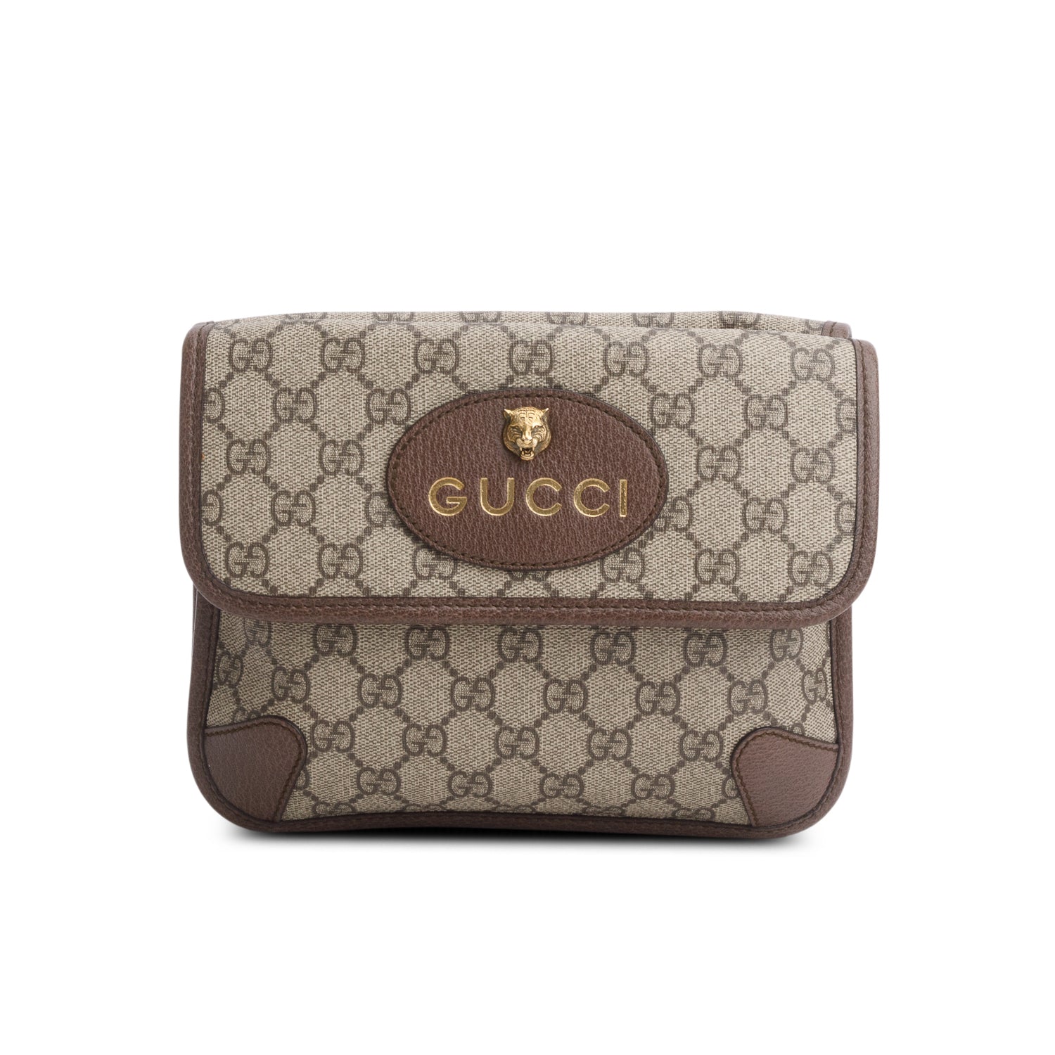 Gucci Vintage Neo GG Supreme Small Double Flap Messenger Bag