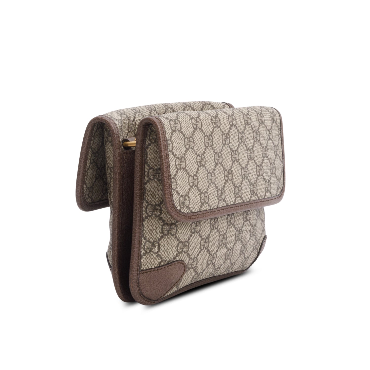 Gucci Vintage Neo GG Supreme Small Double Flap Messenger Bag