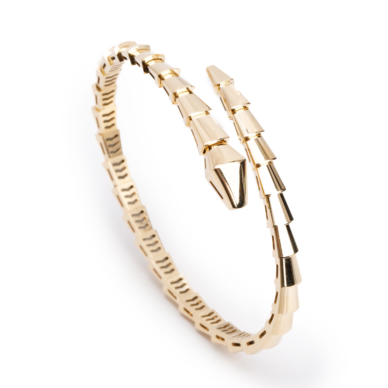 BVLGARI 18k Yellow Gold Serpenti Viper Bracelet, Size M w/ Box & Certificate