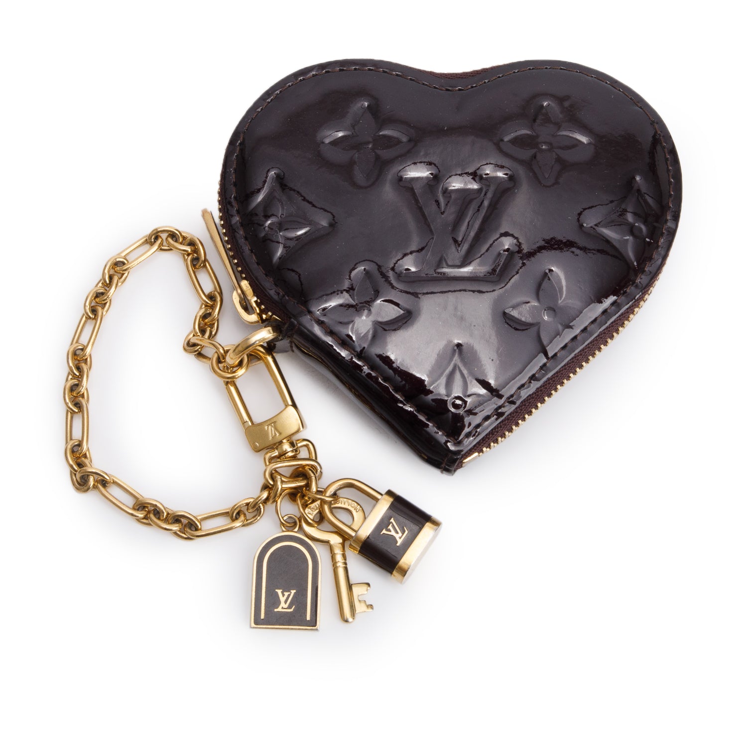 Louis Vuitton Amarante Monogram Vernis Heart Coin Purse