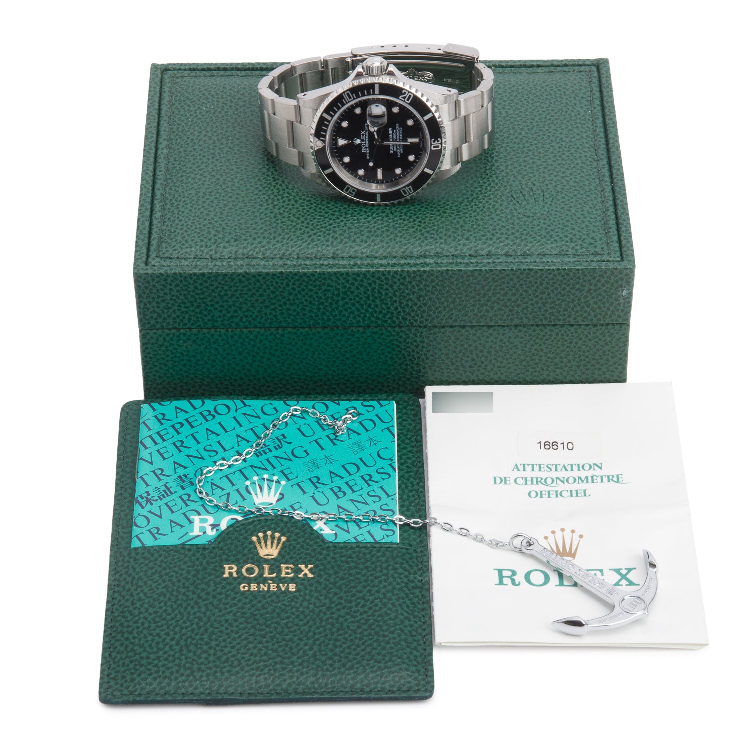 Rolex Stainless Steel Submariner Date 40 MM Watch Black Dial 16610 w/ Box & Papers