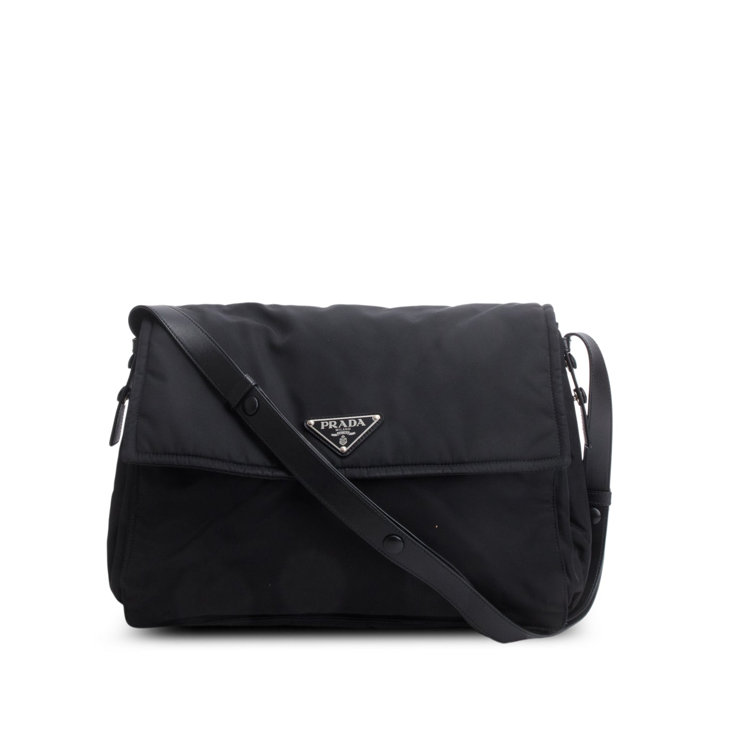 Prada Black Padded Re-Nylon Medium Traveler Bag